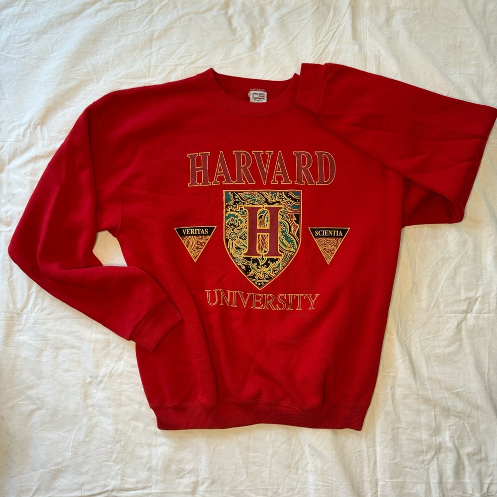 Vintage 1980’s/90s Harvard University Red and Gold Crewneck Sweatshirt